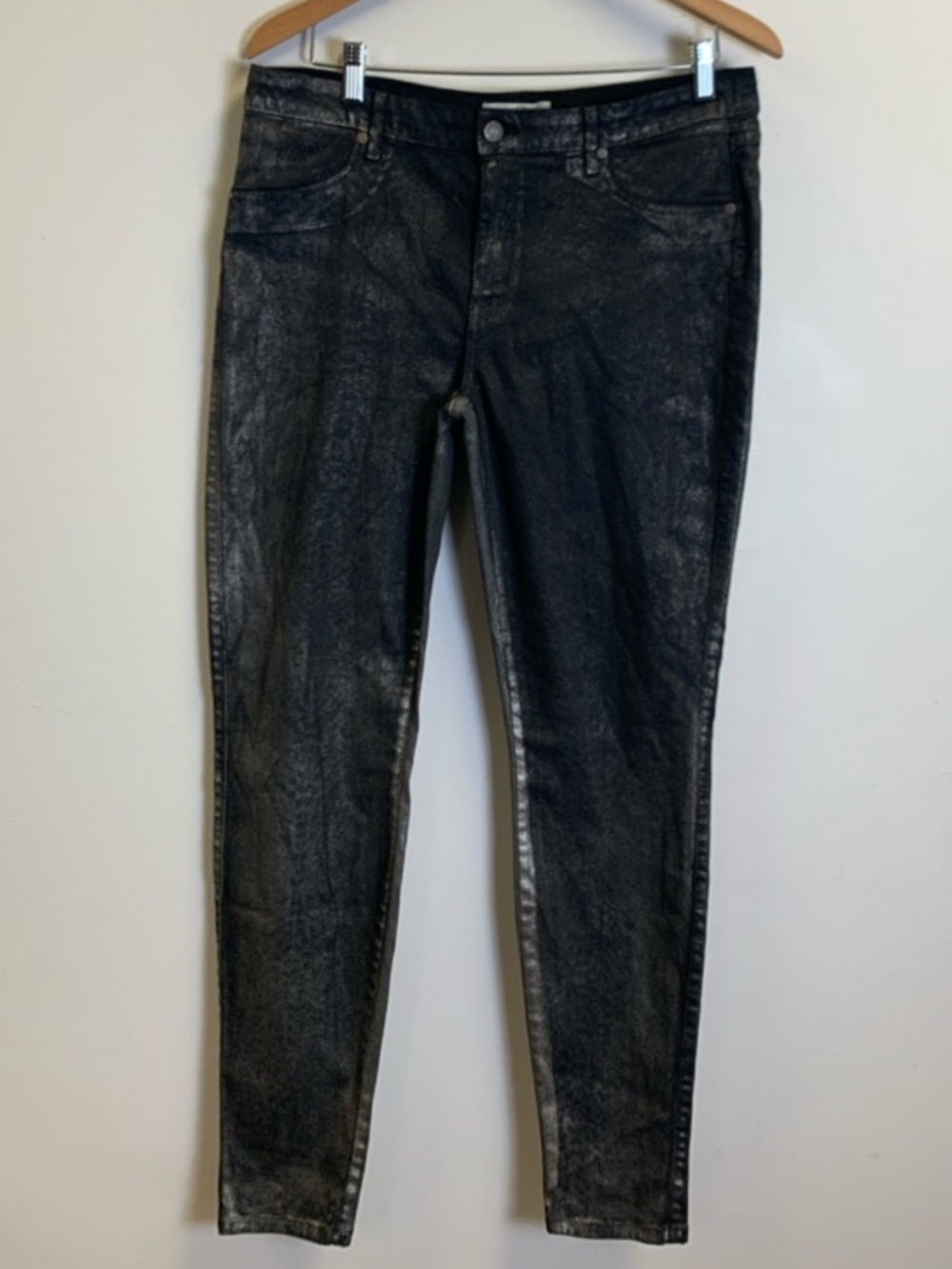 Cookie Johnson Black Metallic Skinny Jeans for Women